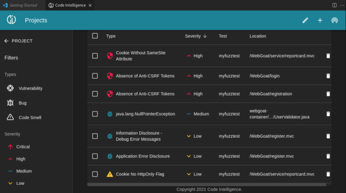 CI Fuzz Bug Reporting Dashboard (Click to enlarge)