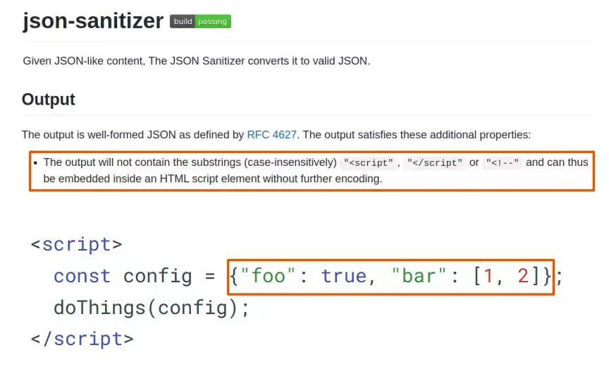 json sanitizer